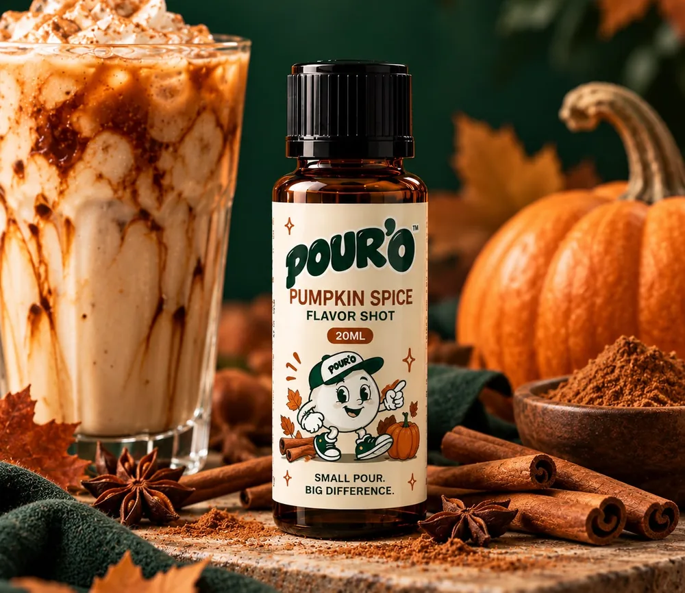 POUR'O Pumpkin Spice Flavor Shot, balkabağı ve tarçın